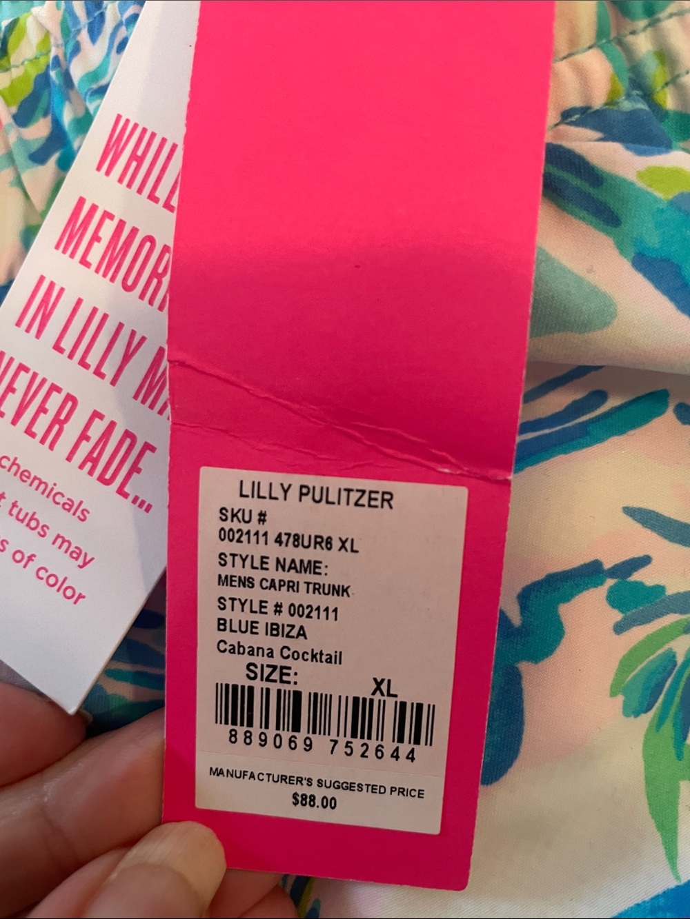 NWT Lilly  Pulitzer Men’s Capri Trunks Swim XL - Picture 2 of 4